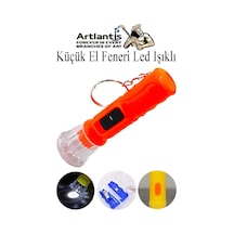 Küçük El Feneri Led Işıklı 1 Adet Anahtarlıklı Mini El Feneri İlk Yardım Feneri Deprem Feneri Karne Hediyesi Turuncu
