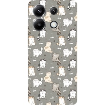 Poco X6 Pro Uyumlu Minik Sevimli Kediler Baskılı Silikon Kılıf Renkli