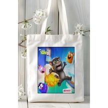 Art Hediye My Talking Angela Mobil Oyun Baskılı Bez Çanta Omuz Çantası Çift Tafaflı Baskı Kişiye Özel 9 Çok Renkli