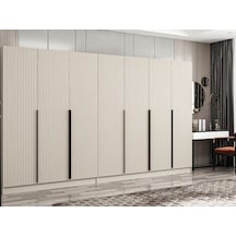 Kale Plus 7 Mebran Kapaklı 4 Çekmeceli Dolap Kumtaşı Mebran 210cm Bej