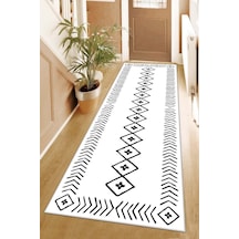 West Home Makinede Yıkanabilir Kaymaz Taban Leke Tutmaz Modern Kesme Yolluk Mutfak Yolluk Halı Yolluk Wh 375 White Yolluk