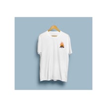 Bahriyeli Collection Oversize Kamp Ateşi / Gezgin Tasarım Unisex T-shirt Beyaz