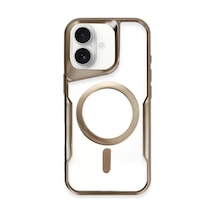 Newface Apple iPhone Uyumlu 16 Plus Kılıf Boyi Magsafe Silikon Kapak - Kahverengi Diğer