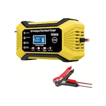 Boatshop1 Teısqı 12v 6a Hepsi Sarı Akıllı Araç Akü Şarj Cihazı Lcd Ekranlı Otomatik Mod Değiştirme Avrupa Düzenlemeleri