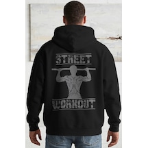 Sevbano Street Workout Fitness Gym Bodybuilding Sporcu Sırt Baskılı Unise Siyah