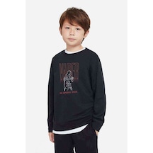 Tshirthane Darth Vader Baskılı Unisex Çocuk Siyah Sweatshirt Siyah