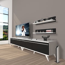 Decoraktiv Eko 200t Mdf Retro Tv Ünitesi Tv Sehpası Beyaz - Siyah