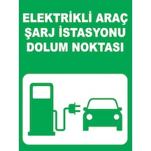 Elektrikli Araç Şarj İstasyonu Dolum Noktası Uyarı Tabelası - 35x50 Alüminyum Kompozit Panel - Aş1