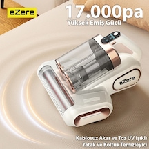 Ezere Dustaway 17000 PA Güçlü Kablosuz Akar Ve Toz Uv Işıklı Yatak Ve Koltuk Temizleyici