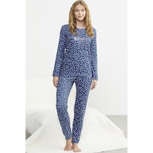 Sementa Desenli Yumoş Pijama Takım - Mavi Mavi