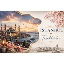 Papelia Istanbul Temalı Teşekkür Kartı 200 Gr Mat Fotoğraf Kağıdı Ultra Gerçekçi Baskı Hediyelik Paket Ve Sipariş Teşekkür Kartı
