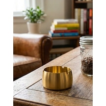 Mucit Home Gold Bombeli Paslanmaz Metal Küllük Modern Ve Şık Tasarım