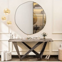 Arya 70 Cm Ayna Asimetrik Ayna, Dekoratif Ayna, Duvar Aynası Banyo Aynası Holl Aynası 70 X 70 Siyah