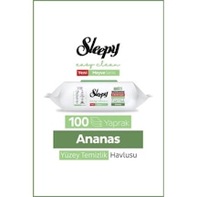 Şeylişeyler - Sleepy Ananas Yüzey Temizlik Havlusu 100 Yaprak 5 Paket beyaz