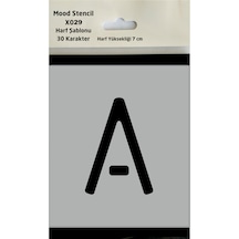 Stencil Harf Boyama Şablonu X029 Harf Yüksekliği 7 Cm