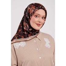 Levidor Kristal Eşarp Lalezar Desen Siyah
