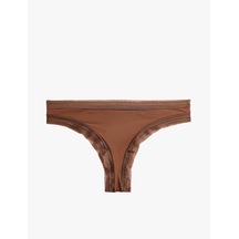 Koton Rahat Kalıp Dantel Detaylı String Külot Kahverengi 6slk30230mk Kahve