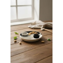 Arvale Yin & Yang 2'li Özel Tasarım Sosluklu Kahvaltılık Tabağı Sosluk Çerezlik Kase Dekoratif Tabak 20 Cm Diğer