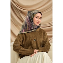 Silk Home Twill İpek Eşarp 11484-32 Petrol Yeşili, Yağ Yeşili, Sarı, Pembe, Yavruağzı