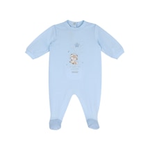Chicco Erkek Bebek Paça İçinden Açılan, Yuvarlak Yakalı Tulum 09102012000000 000021 Mavi