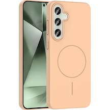 Galaxy S24 Fe Kılıf M-safe Şarj Özellikli Zore Ruby Sert Kapak Desert Titanyum