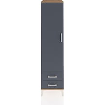 Kronos Dolap 4 Raflı 2 Çekmeceli Tek Kapaklı 44x59x182 Çam-antrasit Atlas Çam