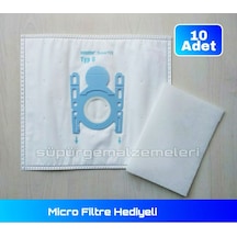 Bosch Uyumlu Siemens Typ D E F H G Süpürge Toz Torbası 10 Adet + Filtre (286315211)
