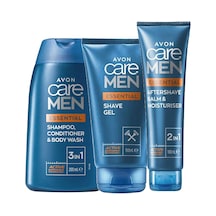 Avon Care Men Essential 3in1 Şampuan ve Duş Jeli 200 ML + Tıraş Jeli 150 ML + Tıraş Sonrası Balm 100 ML