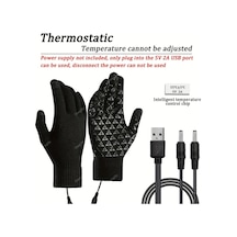 Fochsia Akıllı Sıcaklık Kontrollü Usb Isıtmalı Eldiven, Çift Taraflı Isıtma, Aşırı Isınma Korumalı, Dokunmatik Uyumlu, Sabit Sıcaklık Siyah L