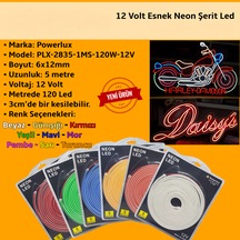 Yeni Nesil Tabela Led 12 Volt 6X12Mm Esnek Neon Led 5 M N11.9767