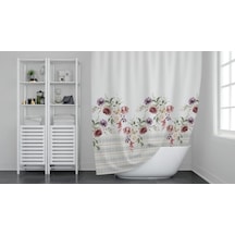 Günce Banyo Duş Perdesi 11237 Gül Çift Kanat 2X100X200Cm Çok Renkli
