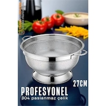 Ayaklı Kevgir - 304 Paslanmaz Çelik Profesyonel Ayaklı Süzgeç 27 Cm 721831 Çok Renkli