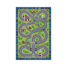 Kartela Halı Yarış Arabası Kaymaz Taban Çocuk Oyun Halısı - 100 x 150 CM