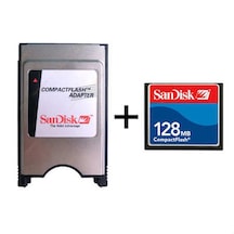 Sandisk 128Mb Compact Flash Kart +Pcmcıa Adaptör Cnc Torna Uyumlu