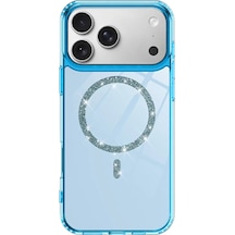 Newface Apple İphone 17 Pro Live Diamond Magsafe Kapak - Mavi