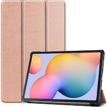 Goocamp Lenovo Tab P11 Pro 11.2" 2.nesil Uyumlu Smart Cover Standlı 1-1 Kılıf-rose Tablet Kılıfı