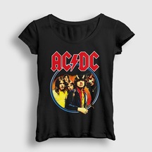Presmono Kadın Highway To Hell Cover Ac/dc T-shirt Siyah