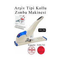 Büyük Boy Zımba Makinesi 1 Adet 9120 Arşiv Tipi Zımba Makinası 120 Yaprak Kapasiteli Zımba Teli Hediyeli Kollu Zımba