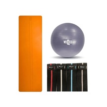 Rebuwo Çift Çizgi Tasarımlı 8mm Tpe Kaydırmaz Pilates Mat Seti