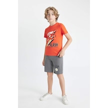 Defacto Erkek Çocuk The Flash Kısa Kollu Şortlu Pijama Takımı C5598a824smog588 Turuncu