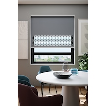 Perdea Lazer Kesim Mat Stor Perde, Lazer Kesimli Klasik Serisi, C-171004 Antrasit Renk