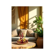 Taş Detaylı Dekoratif Likör Takımı 6 Parça Mıknatıslı Tepsi Üzerinde Sabit Taşlı Takım 8x7 CM 728347621