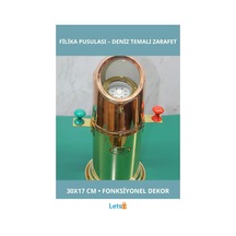 Zarif Pirinç Filika Pusulası 30x17 Cm Dekoratif Ve Fonksiyonel 1 Adet