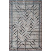 Art At002m Mavi Geometrik Desen Modern Halı Triko Akrilik Viskon Boyama Yüksek Sıklık Ipek Serisi-758 Mavi