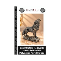 Özel Üretim Hediyelik Duvar Önü Biblo Polyester Kurt Biblosu