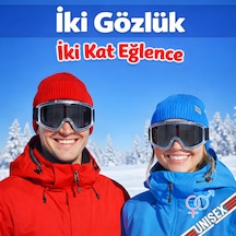 2 Adet Kayak Gözlüğü Füme Ventilli Güneş Kar Koruyucu Gözlük Uv Korumalı Snowboard Glasses Gözlük Füme