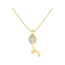 Erdobia Zirkon Taşlı Gold Minimal Yonca Gümüş Kolye
