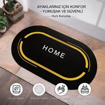 Nobera Banyo Paspası Kaymaz Taban, Hızlı Kuruyan Nappa Deri Mikrofiber 60x90 Cm Siyah
