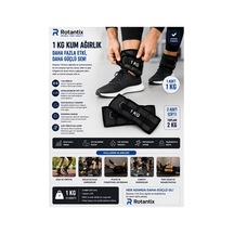 El Ve Ayak Bilek Ağırlığı 2x1 Kg Kum Torbası Korsesi Ağırlık Kas Güçlendirmek Pilates 1kg Siyah Set Diğer