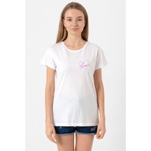 Blackpink Jisoo Signature Beyaz Kadın Bisikletyaka Tshirt 001